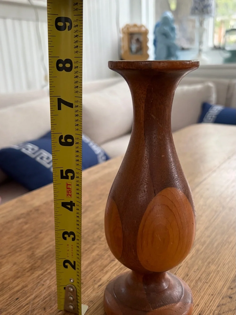 Source Unknown Two-Tone Wooden Candle Holder in Brown
